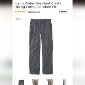 L.L. Bean Mens Cresta Hiking Pants Gray Gorpcore